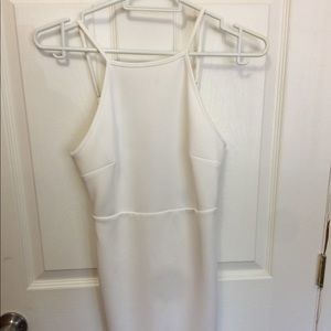 White, halter neck, backless mini dress
